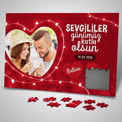 130 Parça Sevgililer Gününe Özel Puzzle - Thumbnail