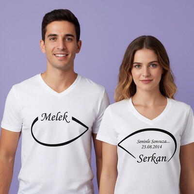 2'li Kişiye Özel Sonsuz Aşkımız Tişört