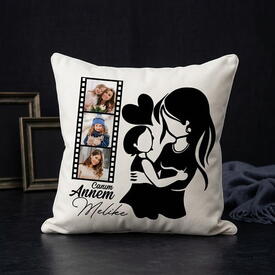  - 3 Fotoğraflı Canım Annem Yastık