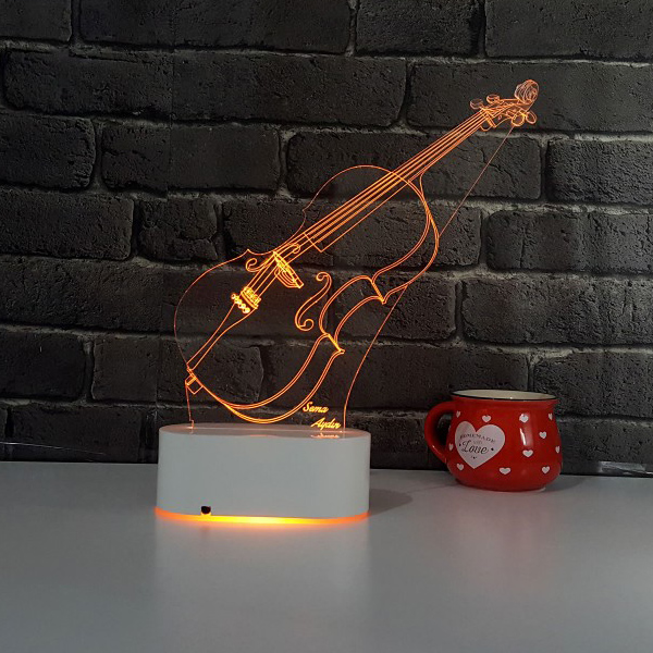 3D Keman LED Lamba