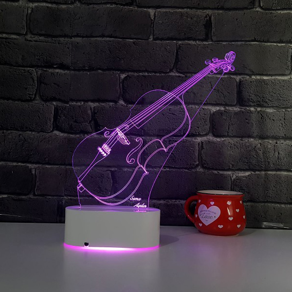 3D Keman LED Lamba