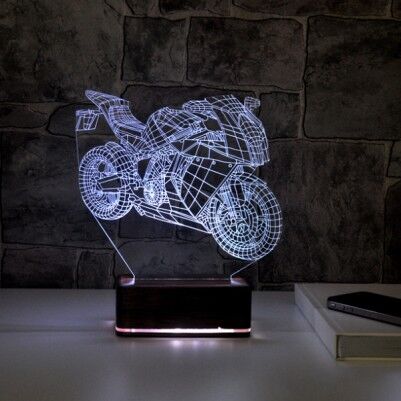  - 3D Motosiklet LED Lamba