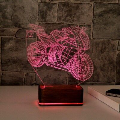 3D Motosiklet LED Lamba - Thumbnail