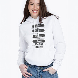 404 Not Found Tasarımlı Kapşonlu Kadın Sweatshirt - Thumbnail