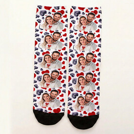 5 Fotoğraflı Kişiye Özel Kalpli Çorap - Thumbnail