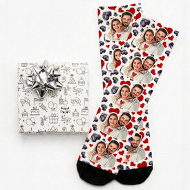 5 Fotoğraflı Kişiye Özel Kalpli Çorap - Thumbnail