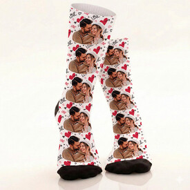 5 Fotoğraflı Kişiye Özel Romantik Çorap - Thumbnail