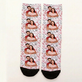 5 Fotoğraflı Sevgiliye Hediye Kişiye Özel Çorap - Thumbnail