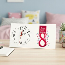  - 8 Mart Tasarımlı Kişiye Özel Masa Saati