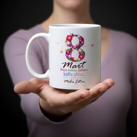  - 8 Mart Temalı İsme Özel Kupa Bardak