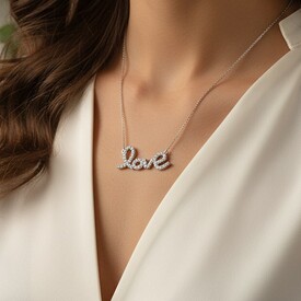  - 925 Ayar Love Gümüş Kolye