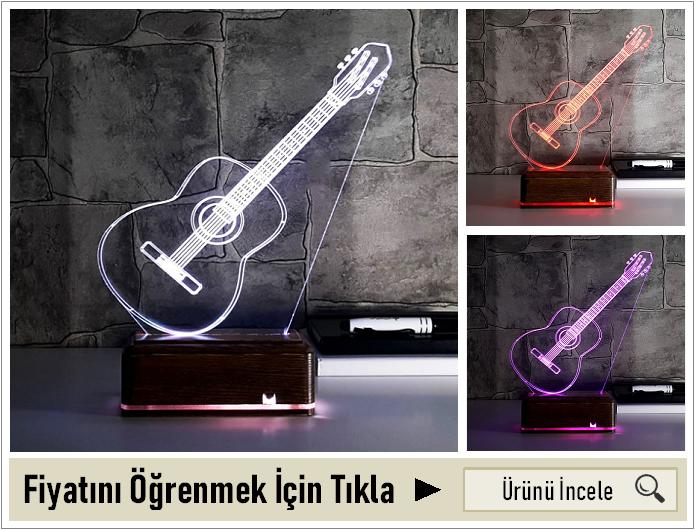 Klasik Gitar Tasrımlı 3D Led Lamba