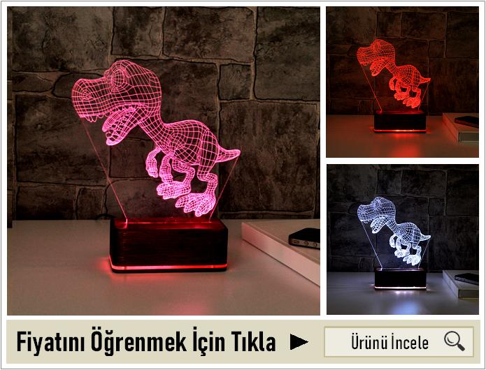 Dinozor 3D Led Gece Lambası