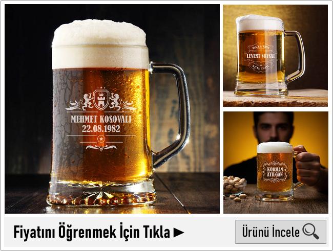 isimi bira bardağı - erkek için anlamlı hediye