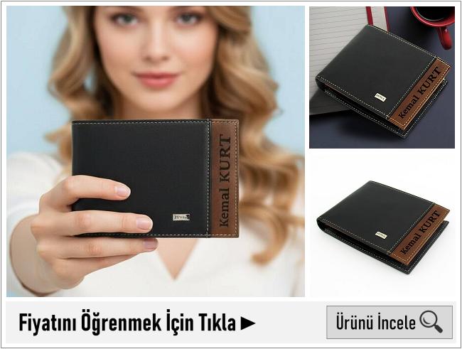 isimli deri cüzdan - Erkeğin seveceği hediyeler