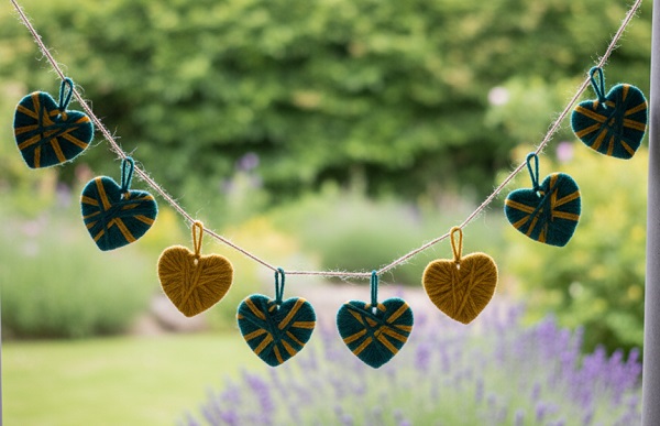 El Yapımı İplerden Kalp Süsü