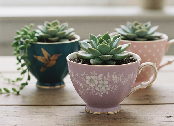 Fincanlardan Dekoratif Ev Süsleri Yapımı