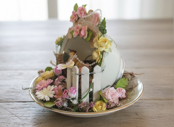 Fincanlardan Dekoratif Ev Süsleri Yapımı