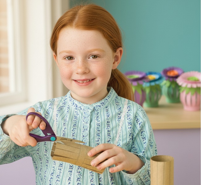 Kağıt Rulolardan Çiçek Yapımı