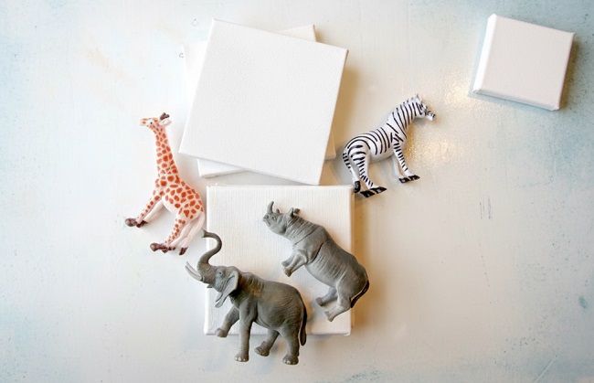 Oyuncak Hayvanlardan Mini Kanvas Yapımı