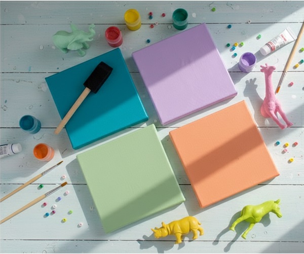 Oyuncak Hayvanlardan Mini Kanvas Yapımı