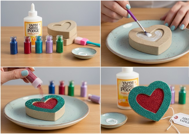 Romantik Simli Kalp Kutu Yapımı