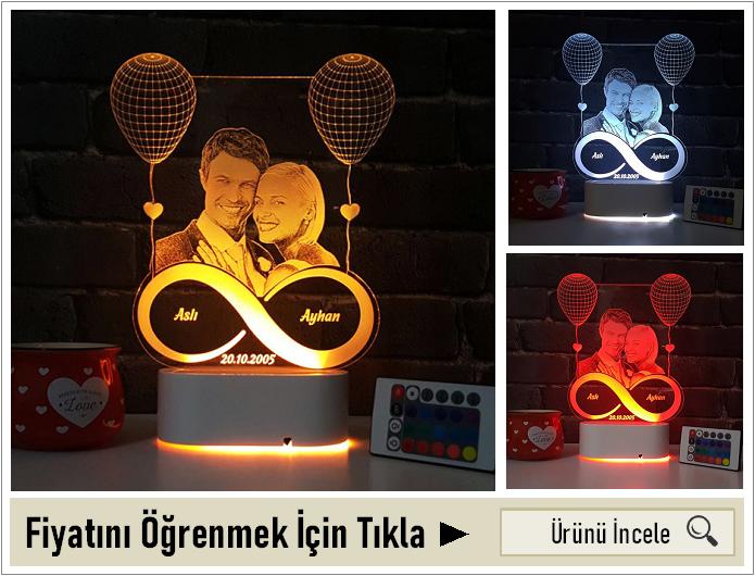 Fotoğraf Baskılı Sonsuzluk 3D Led Gece Lambası