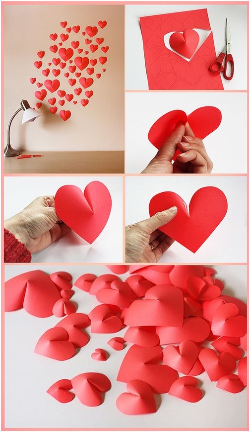 kalp kağıtlardan dekoratif çerçeve