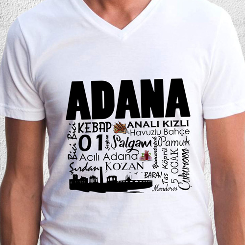 Adana Tasarımlı Baskılı Tişört
