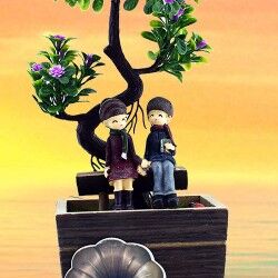 Ağacın Altındaki Sevgililer Dekoratif Biblo - Thumbnail
