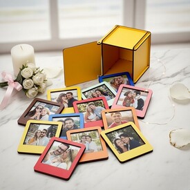  - Ahşap Kutulu 12 Renkli Mini Polaroid Çerçeve