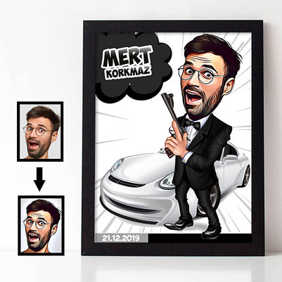 Ajan Karikatürlü A4 Çerçeve - Thumbnail