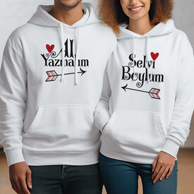 Al Yazmalım Kapşonlu Sevgili Sweatshirt - Thumbnail