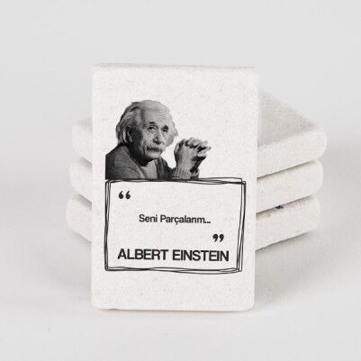 Albert Einstein Esprili Taş Buzdolabı Magneti - Thumbnail
