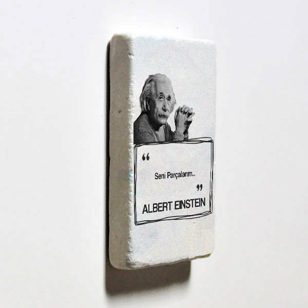 Albert Einstein Esprili Taş Buzdolabı Magneti