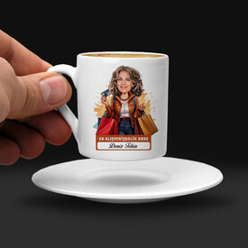  - Alışveriş Delisi Anne Karikatürlü Kahve Fincanı