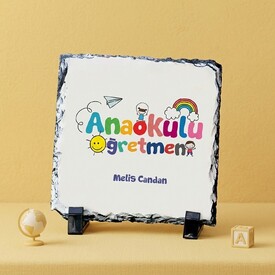  - Anaokulu Öğretmenine Hediye Taş Baskı