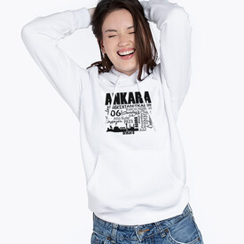  - Ankara Tasarımlı Kapşonlu Kadın Sweatshirt