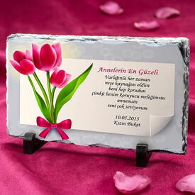  - Anneler Gününe Özel Mesajlı Taş Baskı