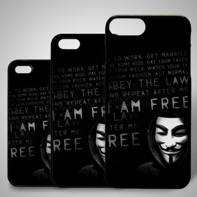  - Anonymous Baskılı iPhone Telefon Kapağı