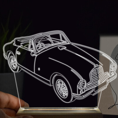 Antika Araba Tasarımlı 3d Led Lamba - Thumbnail