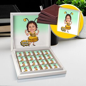 Arı Kız Çocuk Karikatürlü Çikolata Kutusu - Thumbnail