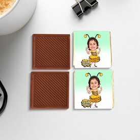Arı Kız Çocuk Karikatürlü Çikolata Kutusu - Thumbnail