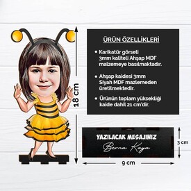 Arı Kostümlü Kız Çocuk Karikatürlü Biblo - Thumbnail