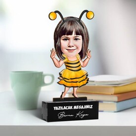 Arı Kostümlü Kız Çocuk Karikatürlü Biblo - Thumbnail