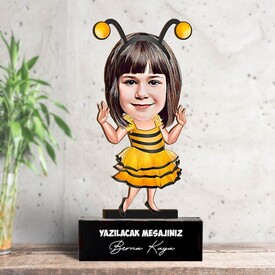 Arı Kostümlü Kız Çocuk Karikatürlü Biblo - Thumbnail