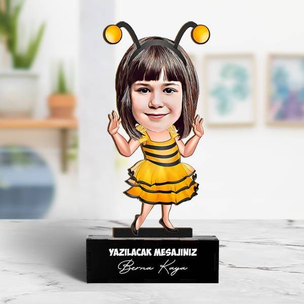 Arı Kostümlü Kız Çocuk Karikatürlü Biblo