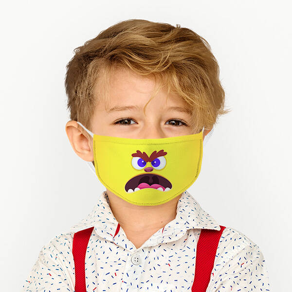 Asabi Kuş Tasarımlı Yıkanabilir Çocuk Maskesi