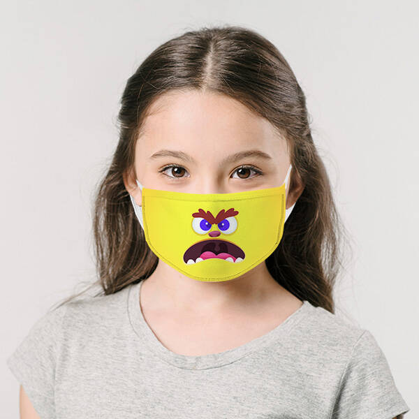 Asabi Kuş Tasarımlı Yıkanabilir Çocuk Maskesi