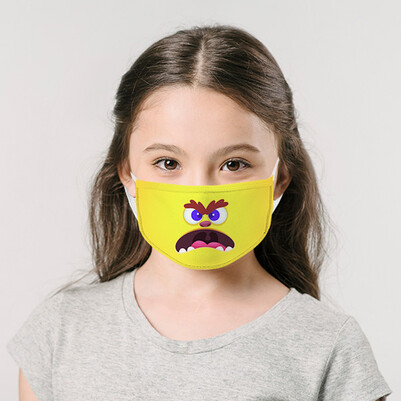 Asabi Kuş Tasarımlı Yıkanabilir Çocuk Maskesi - Thumbnail